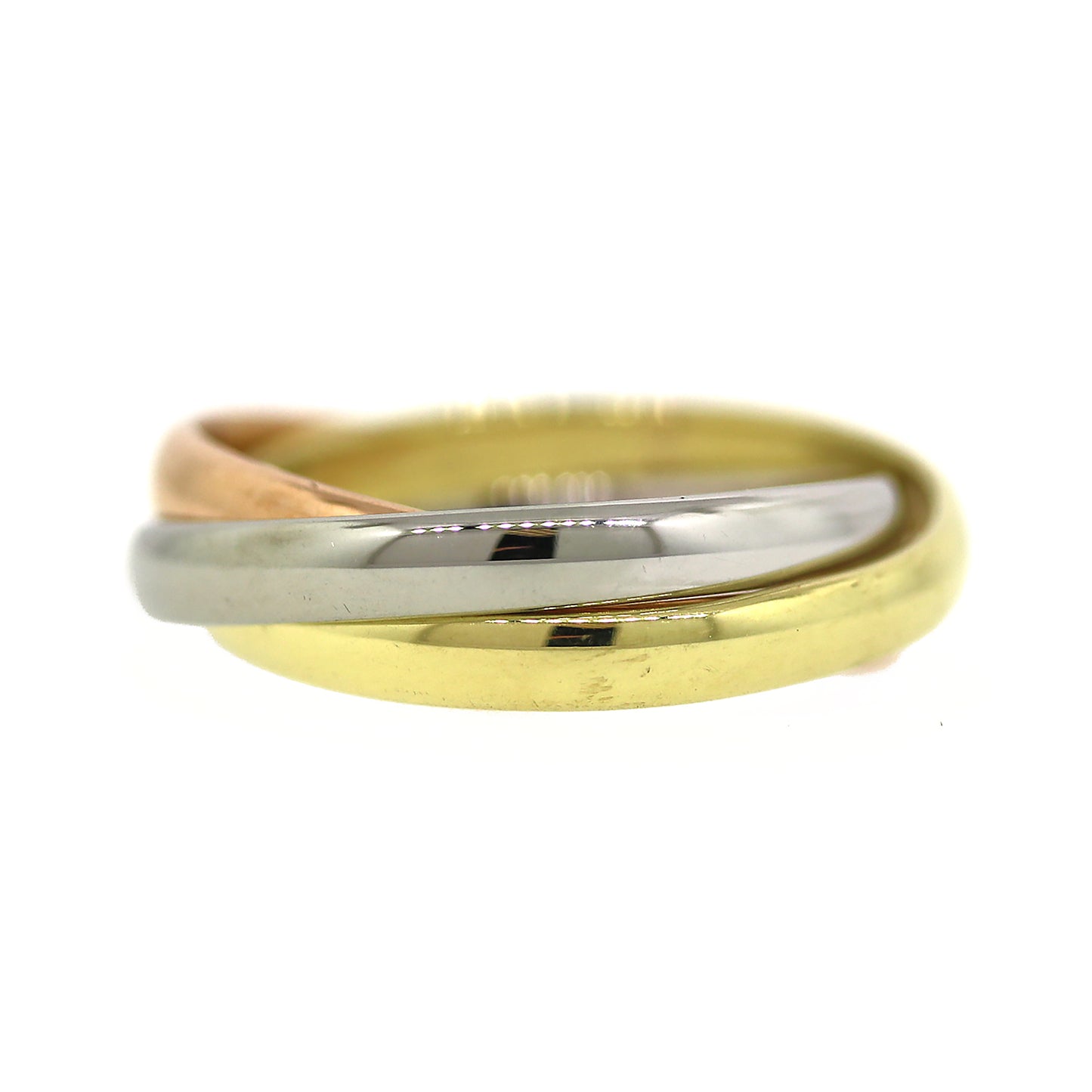 Cartier Trinity 18k Tritone Gold Three Rolling Rings Ring Size 48 / US –  Collectors Ridgewood
